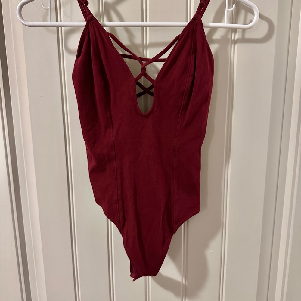 Express Burgundy Bodysuit